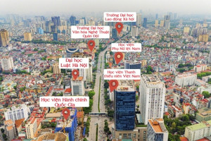 Hà Nội có một tuyến đường dài chưa đầy 1km nhưng có đến 6 trường đại học, một phần thuộc con đường từng được bình chọn là đẹp, hiện đại nhất Việt Nam