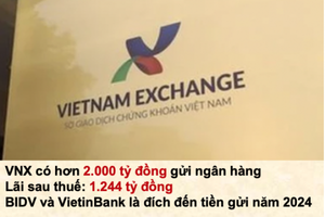 Sở Giao dịch chứng khoán Việt Nam (VNX) có hơn 2.000 tỷ đồng đi gửi ngân hàng