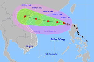 Thời tiết ngày 4/9: Bão số 3 mạnh cấp 11, giật cấp 13 trên khu vực bắc Biển Đông