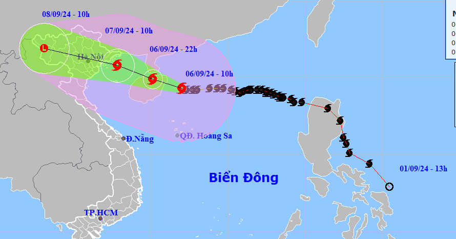 Tin bão số 3 Yagi mới nhất trưa 6/9: Giật cấp 17, cách Quảng Ninh khoảng 570km