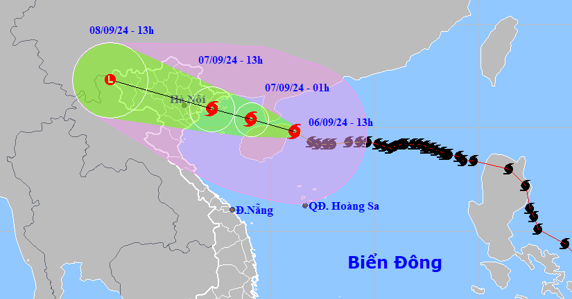 Siêu bão số 3 Yagi cách Quảng Ninh 450km, đảo Bạch Long Vĩ gió giật cấp 8