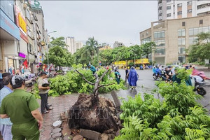 Cao điểm mưa to, gió mạnh tại Thủ đô Hà Nội từ trưa đến tối 7/9