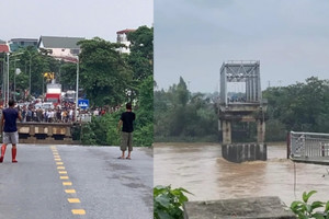 Nóng: Cầu Phong Châu Phú Thọ bất ngờ đổ sập, nghi có nhiều phương tiện và người dân rơi xuống sông