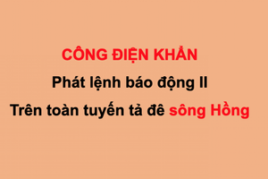 Công điện khẩn: Phát lệnh báo động II trên toàn tuyến tả đê sông Hồng