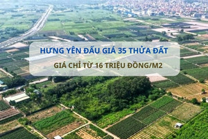 Tỉnh sắp lên TP trực thuộc Trung ương đưa 35 thửa đất 'lên sàn', giá chỉ từ 16 triệu đồng/m2