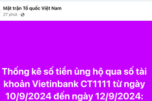 MTTQ Việt Nam công bố thêm 2.009 trang sao kê tiền ủng hộ đồng bào bị bão lũ