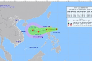 Áp thấp nhiệt đới sắp vào Biển Đông có khả năng mạnh lên thành bão số 4, hướng vào miền Bắc, miền Trung Việt Nam