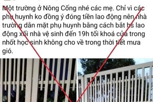 Công an xác minh thông tin nhà trường ‘dằn mặt’ phụ huynh bằng cách bắt học sinh dọn vệ sinh đến tối