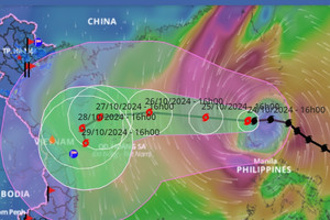 Bão số 6 khả năng gặp 'khắc tinh' không khí lạnh, hướng di chuyển bất thường