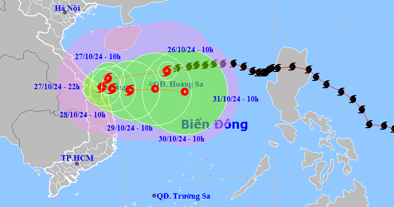 Bão số 6 Trà Mi sẽ đi vào vùng biển Trung Trung Bộ, 6 tỉnh mưa lớn từ tối nay