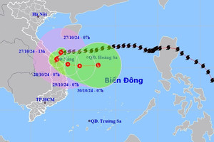 Bão số 6 Trà Mi trên vùng biển Trung Bộ, Đà Nẵng gió giật cấp 13