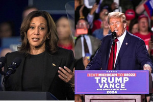 Ông Trump, bà Harris "giành giật" cử tri ở bang chiến trường trước giờ "G"