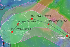 Siêu bão Man-yi có thể vào Biển Đông ngày 18/11, giảm liền 4 cấp