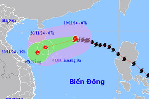 Tin mới nhất về bão số 9: Cường độ cấp 11, cách quần đảo Hoàng Sa 350km