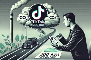 1 người lướt TikTok 45 phút mỗi ngày, một năm lượng carbon thải ra sẽ tương đương lái xe 200km