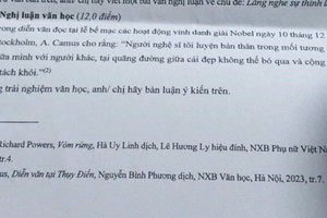 Đề thi học sinh giỏi quốc gia môn Ngữ văn gây tranh cãi vì 'khó hiểu, đánh đố'