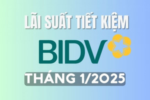 Lãi suất tiết kiệm BIDV mới nhất tháng 1/2025