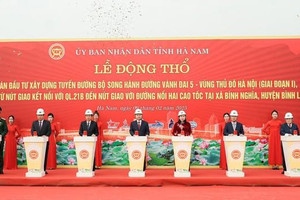 Hà Nam: Khởi công xây dựng tuyến đường bộ song hành vành đai 5- Vùng Thủ đô