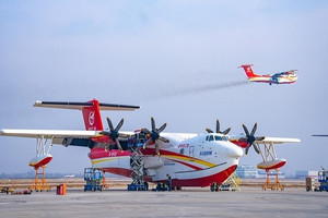 Thủy phi cơ không người lái lớn nhất thế giới hoàn tất mọi thử nghiệm: Có tầm bay liên tục 4.500km, hút được 12 tấn nước từ hồ hoặc biển trong 20 giây