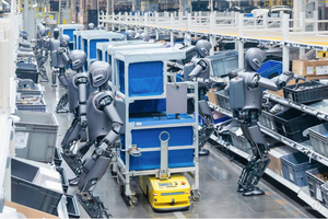 Nhà máy Trung Quốc sử dụng 20 robot hình người lắp ráp xe điện, làm việc nhóm cực hiệu quả