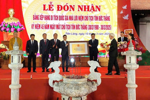 Nhà tưởng niệm vị lãnh đạo đầu tiên tại Việt Nam được trao tặng Huân chương Sao Vàng vừa được xếp hạng Di tích Quốc gia
