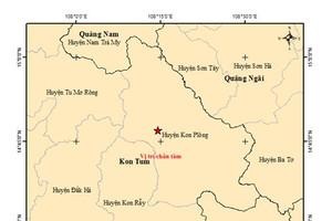 Hôm nay, xảy ra 6 trận động đất liên tiếp tại Kon Tum