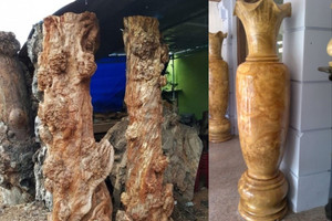 Cặp lục bình làm từ loại gỗ 'quý như kim cương' tại Việt Nam từng lập kỷ lục: Cao gần 2m, mất 36 tháng chế tác