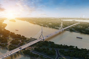 Cầu Tứ Liên hoàn thành sau 24 tháng, siêu dự án sông Hồng tăng tốc.