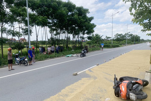 Yêu cầu điều tra, truy tố người phơi thóc, đốt rơm rạ trên đường gây tai nạn