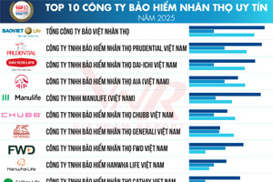 Công bố Top 10 Công ty Bảo hiểm uy tín năm 2025