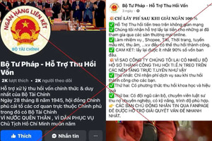 Cảnh báo lừa đảo liên quan Bộ Tư pháp