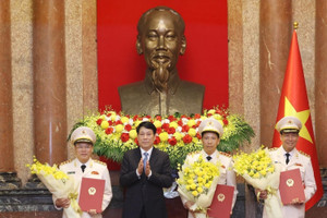 Ba Thứ trưởng Bộ Công an được thăng cấp bậc hàm Thượng tướng