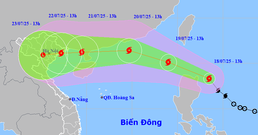 Bão Wipha có thể mạnh cấp 11-12 trên Biển Đông, khả năng cao ảnh hưởng nước ta