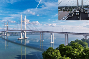 Chỉ vài ngày nữa, cây cầu gần 7.000 tỷ, cách cầu dây văng đầu tiên do Việt Nam thiết kế 3,8km sẽ hoàn thành