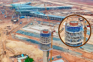 Tháp không lưu 3.500 tỷ cao nhất Việt Nam tại siêu sân bay 16 tỷ USD đã thành hình: Diện mạo hiện đại, hài hòa với nhà ga hành khách