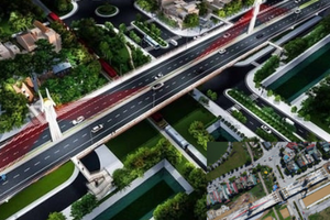 Cầu vượt đường sắt dài gần 300m tại tỉnh Thanh Hóa sắp hợp long