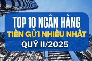 10 ngân hàng có tiền gửi khách hàng nhiều nhất nửa đầu năm 2025