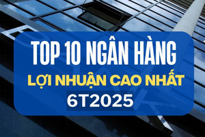 Top 10 ngân hàng báo lãi cao nhất nửa đầu năm 2025