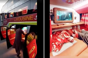 Khoang hành lý xe giường nằm bỗng 'lột xác' thành ghế hạng thương gia