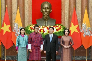 Chủ tịch nước Lương Cường chủ trì lễ đón cấp Nhà nước Quốc vương Bhutan