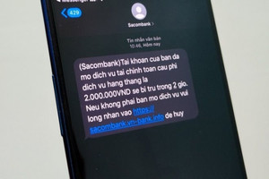 Công an cảnh báo những tin nhắn có tên người gửi là VCB, BIDV, Techcombank, ACB…