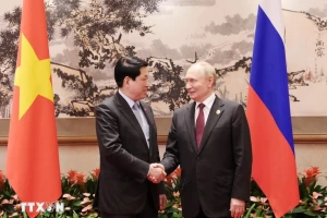 Chủ tịch nước Lương Cường gặp Tổng thống Nga Putin