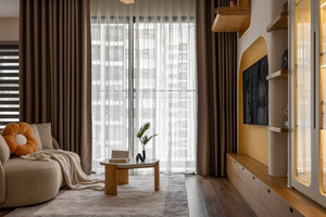 Tổ ấm 70m2 nổi bật với nội thất đương thời và bảng màu ấm cúng