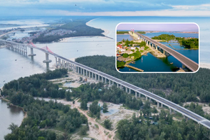 Cầu vượt cửa biển nghìn tỷ dài nhất miền Trung nối nhịp 2 làng phấn đấu thông xe trong năm 2025