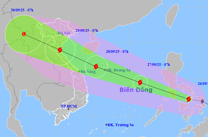 Bão Bualoi di chuyển siêu nhanh, đổ bộ miền Trung với cường độ mạnh