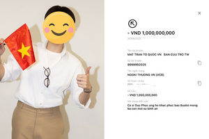 Một nam ca sĩ chuyển nóng 1.000.000.000 đồng ủng hộ người dân chịu ảnh hưởng bão số 10