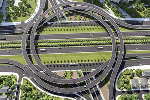 Nút giao 2.400 tỷ kết nối đường vành đai với đại lộ dài và đẹp nhất Việt Nam: Không khí thi công được đẩy mạnh, dự kiến hoàn thành trước hạn