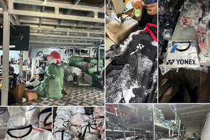 Phát hiện cơ sở sản xuất hơn 16.000 sản phẩm quần áo giả nhãn hiệu YONEX tại Hà Nội