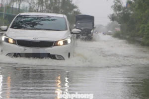 Đường ngập sâu, ô tô bơi trong nước lũ