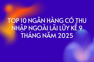 Top 10 ngân hàng có thu nhập ngoài lãi cao nhất 9 tháng 2025: HDBank tăng trưởng vượt trội, BIDV dẫn đầu về quy mô